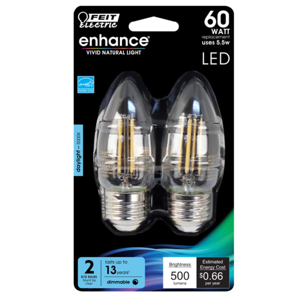 Feit Electric BPETC60950CAFIL/2/RP 60W EQ LED Light Bulb E26, 2 Bulbs