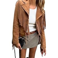 Women's Short Slim Genuine Sheepskin Leather Trendy Biker Light Brown Jacket With Suede Lapel