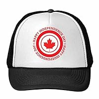 Diythinker Cananda and Happy Independence Day Flag and Red Maple Leaf Pattern Nylon Mesh Hat Trucker Hat Baseball Cap Adjustable Cap