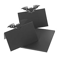 BESTOYARD Wedding Table Numbers Place Cards 50pcs Halloween Bat Places Cards Blank Place Cards Table Tent Cards Wedding Name Cards for Table Setting Banquets Dinner Parties