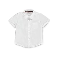 French Toast Little Boys' S/S Button-Down Shirt (Sizes 4-7) - White, 6