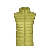 Womens Packable Lightweight Down Vest Stand Collar Quilted Waistcoat