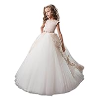 Flower Girls First Communion Gowns Lace Long Pageant Dresses