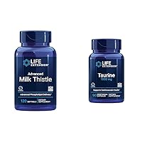 Life Extension Advanced Milk Thistle 120 Softgels and Taurine 1000mg 90 Capsules Liver Health Bundle