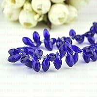 Ankom Sale Price!100pcs 6x12mm Deep Royal Blue Briolette Pendants Crystal Glass Beads Jewelry Bracelet DIY Loose Teardrop Beads