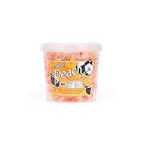 Old Fashioned Peach Flavored Pure Sugar Candy Puff Balls - Individually Wrapped Candy Snack, Fat-Free, Cholesterol-Free, Gluten-Free, Made in the USA - 27oz Tub