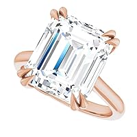 5 CT Emerald Cut Engagement Rings Accented Moissanite Ring Promise Gifts for Her Wedding Ring