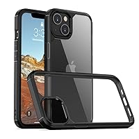iPhone 13 Pro Case Designed, Sophisticated Series, Crystal Clear Tough Shock Absorbing Secure Cover (Clear, Black Trim)
