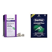 Natrol Melatonin 10mg Sleep Aid, DenTek 150 Count Advanced Clean Floss Picks Bundle