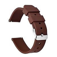 HNS Watch Bands - Soft Silicone Quick Release Straps - Choose Color & Width - 18mm, 20mm, 22mm - Soft Rubber Watch Bands