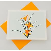 Blooming Flowers – Gold Daylilies – High End Photographic Heavy Smooth Note Cards 8 w/10 Colored Envelopes, Boxed Set (4.25