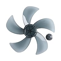 12/14 Inch Universal Plastic Silence Fan Blade 5 Leaves with Nut Cover for Household Standing Pedestal Fan Table Fan Accessories Gray 12 Inch
