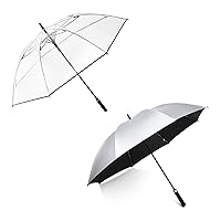 G4Free 62 Inch Clear Golf Umbrella and 62 Inch UPF 50+ UV Protection Golf Umbrella