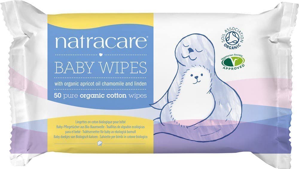 Natracare Organic Cotton Baby Wipes, 50 Count (Pack of 4)
