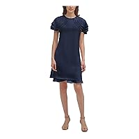 Jessica Howard Women's Chiffon Tiered Style Short Sleeve-Desk to Dinner Dress