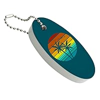 GRAPHICS & MORE Sunset with Palm Trees Graphic Floating Keychain Oval Foam Fishing Boat Buoy Key Float