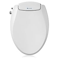 Bidet Toilet Seat Non-Electric Swash Ecoseat, Fits Elongated Toilets, White - Dual Nozzle System, Ambient Water Temperature - Bidet with Easy Installation