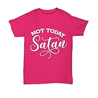 Not Today Satan Religious Tops Tees Women Men Plus Size Graphic Novelty T-Shirt Unisex Tee Heliconia