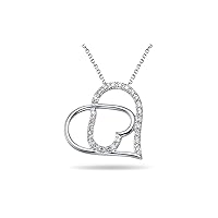 0.15-0.20 Cts SI2 - I1 clarity and I-J color Diamond Heart Pendant in 14K White Gold