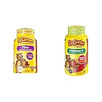 L’il Critters Fiber Daily Gummy Supplement for Kids, for Digestive Support, Berry and Lemon Flavors & Immune C Daily Gummy Supplement Vitamin for Kids, for Vitamin C, D and Zinc for Immune Support