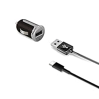 CCUSBTYPEC Universal Car Charger with USB Type C Cable, Black