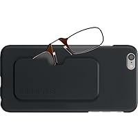 ThinOptics Slimline Case + Rectangular Reading Glasses, iPhone 6 Plus/6S Plus-Brown Frames, 44 mm + 1.5