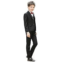 Boys' Solid Three Pieces Suit Notch Lapel Tuxedos Jacket Vest Pants Daily Party Pageboy