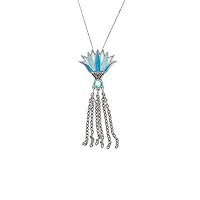 Alex and Ani Women's 32 in. Large Blue Lotus Necklace