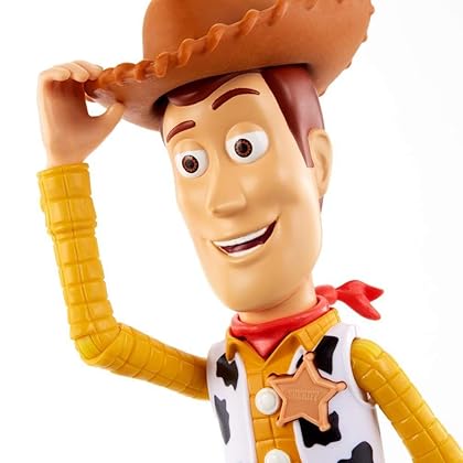 Disney Pixar Toy Story 4 True Talkers Woody Figure, 9.2 in Posable, Talking Character Figure with Authentic Movie-Inspired Look and 15+ Phrases, Gift for Kids 3 Years and Older