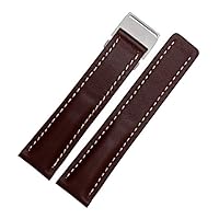 22mm 24mm Leather Watch Band Strap Deployment Clasp Buckle For Breitling Superocean Héritage