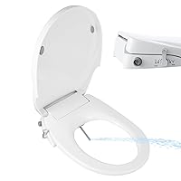 Gappo Non-Electric Bidet Toilet Seat, Fits Round Toilets, Bidets for Existing Toilets with Self Cleaning Dual Nozzles, Adjustable Bidet Sprayer