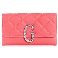 Guess Women's Roseburg G Logo Quilted Large Wallet Clutch Bag - Pink
