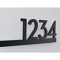 Modern House Numbers - Black with Black Acrylic - Contemporary Home Address - Underline Sign Plaque - Door Number - Apartment - Hotel Room