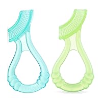 Soft Silicone Gum Massager with Hygienic Case, 2-Pack, 3 m+