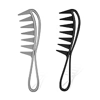 2 Pcs Wide Tooth Comb, Large Texture Combs Wide Tooth Curl Comb Shark Teeth Hairstyle Tool for Curly Wet Wavy Thick Hair Wigs Barber Salon, Women Men