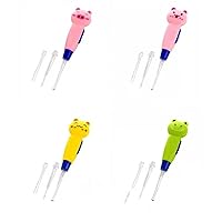 4 PCS Earwax Removal Tool,Cute LED Lighting Earwax Remover Tool,ABS Replaceable Head Lighting Earplugs Earwax Cleaning Kit,Portable Ear Pick Ear Cleaning Kit for Adults Kids & Pets