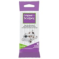 Sculpey Original ® White, Non Toxic, Polymer clay, Oven Bake Clay, 1 pound great for modeling, sculpting, holiday, DIY and school projects. Great for all skill levels
