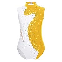 FEESHOW Gymnastics Leotards for Girls Sparkle Metallic Athletic Clothes Activewear One-piece Skating Jumpsuit