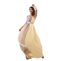Light Yellow Strapless Chiffon Floor Length Prom Gown Bridesmaid Dress