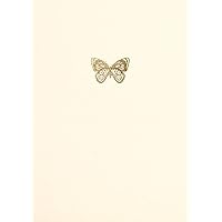 Graphique Butterfly La Petite Presse Boxed Notecards - 10 Beautiful Embossed Gold Foil Buterfly Blank Cards with Matching Envelopes and Storage Box, 3.25