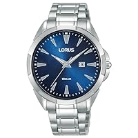 Lorus Women's Analogue Watch with Date, Stainless Steel Band & Blue Dial RJ257BX9