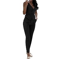 Women Lightweight 2 Piece Blazer Sets Open Front Blazers High Waisted Wide Leg Pant Suits Set Formal Draped Jackets