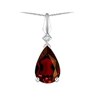 Solid 10k Gold Drop Pear Shaped Pendant Necklace
