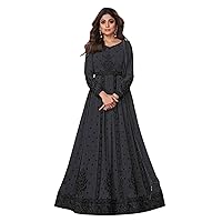 Indian Bollywood Festival Georgette Sequin Anarkali Party Muslim Dress R22