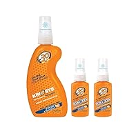 KINeSYS SPF 30 KIDS Fragrance Free Clear Spray Sunscreen for sensitive skin, Hypoallergenic, Broad Spectrum UVA/UVB protection for Face & Body; PABA and Oxybenzone FREE, 4 Fl Oz and 2 Pack 1 Fl Oz