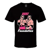 Hart Foundation Bret Hart Retro Wrestling T Shirt Black