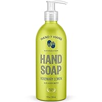 Hand in Hand Nourishing Liquid Hand Soap, 10 Fl Oz, Aloe & Birch Water, Rosemary Lemon Scent, Single