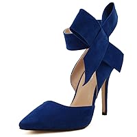 fereshte Women's Bowknot Pumps D'Orsay Pointy Toe Stiletto High Heel Dress Shoes