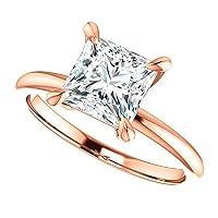 1 CT Princess Cut Colorless Moissanite Wedding Ring, Bridal Ring Set, Engagement Ring, Solid Gold Sterling Silver, Anniversary Ring, Promise Rings, Perfect for Gifts or As You Want Cocktail Rings