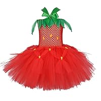 Halloween Strawberry Dresses,Girls' mesh Tutu Princess Dresses.